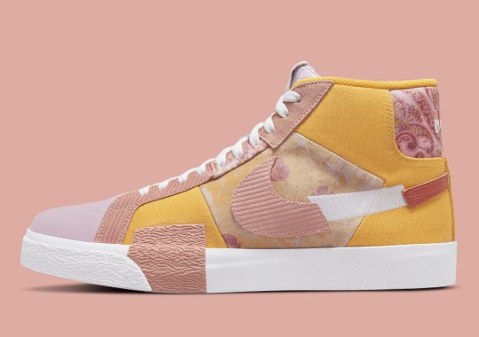 Rose-Colored Floral And Paisley Patterns Decorate The Nike SB Blazer Mid