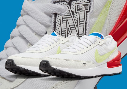 Rib Knit, Tumbled Leathers, And Velcro Swooshes Dress This Nike Waffle One