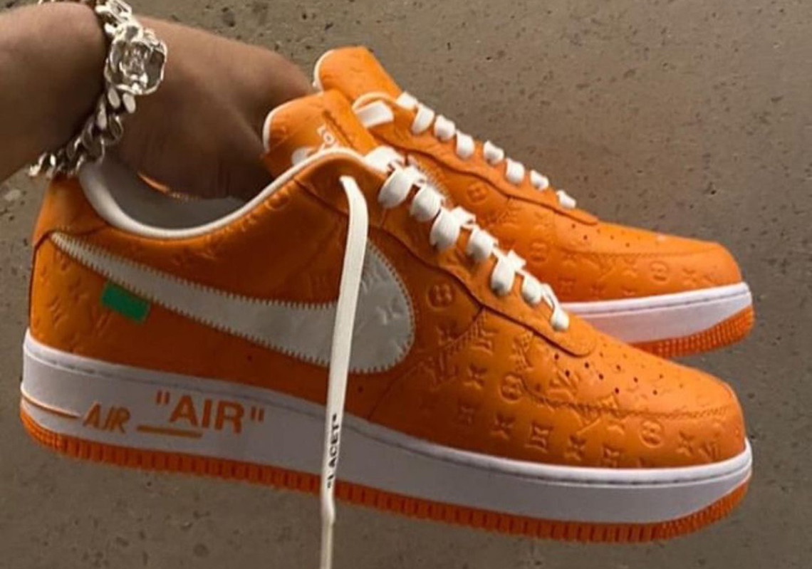 orange off white shoes air force 1