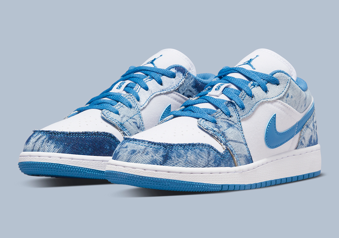 The Air Jordan 1 Low Replaces Its Overlays With Acid Wash Denim