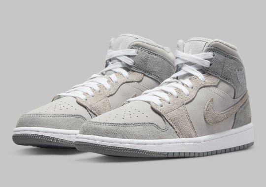 Winter-Ready Fleece And Suede Goes Greyscale On The Air Jordan 1 Mid