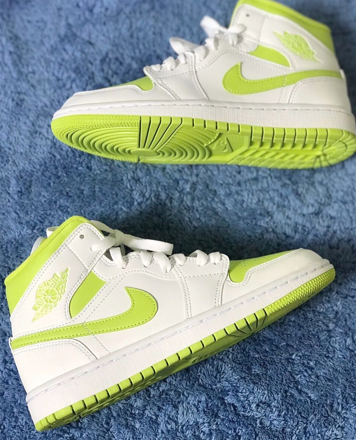 Air Jordan 1 Mid White Neon Green 2