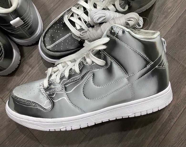 CLOT Nike Dunk High Silver Metallic DH4444-900 | SneakerNews.com