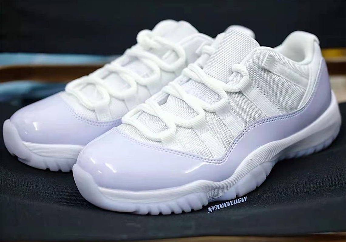 Jordan 11 purple hot sale and white