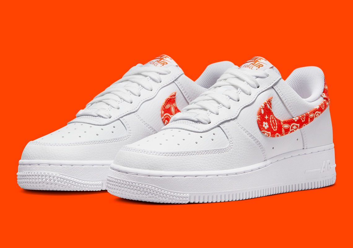 Orange and white hotsell nike air force 1