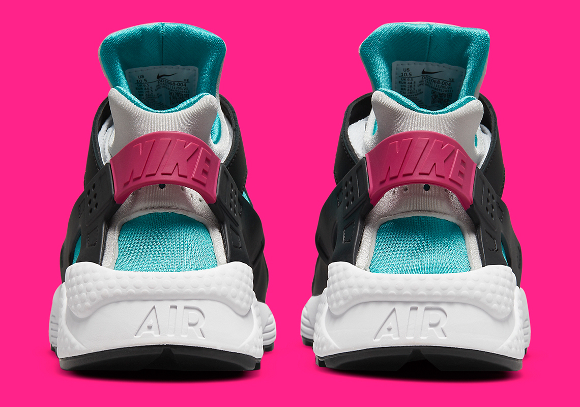 pink blue black and white huaraches