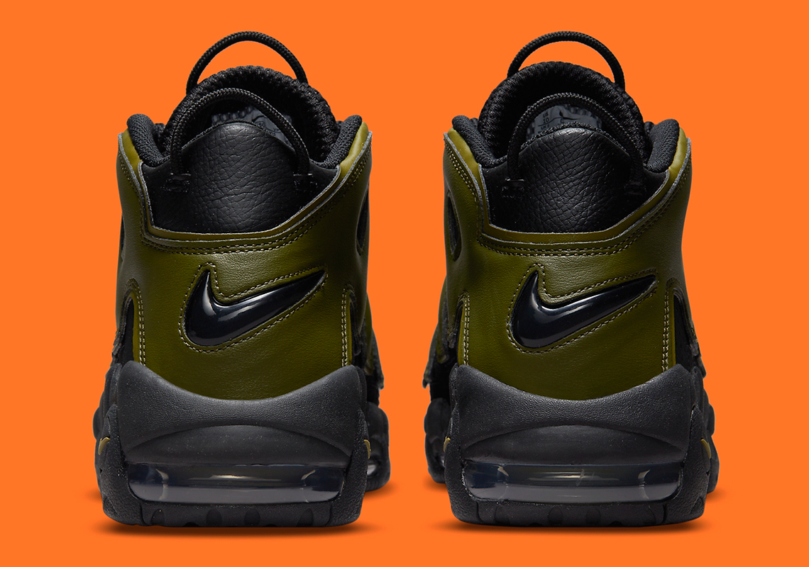 nike uptempo green and black