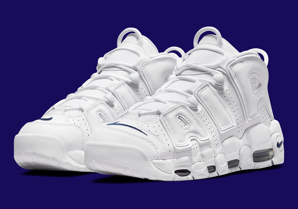 white and blue nike uptempo