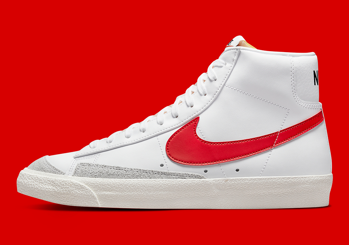 nike blazer mid red and white