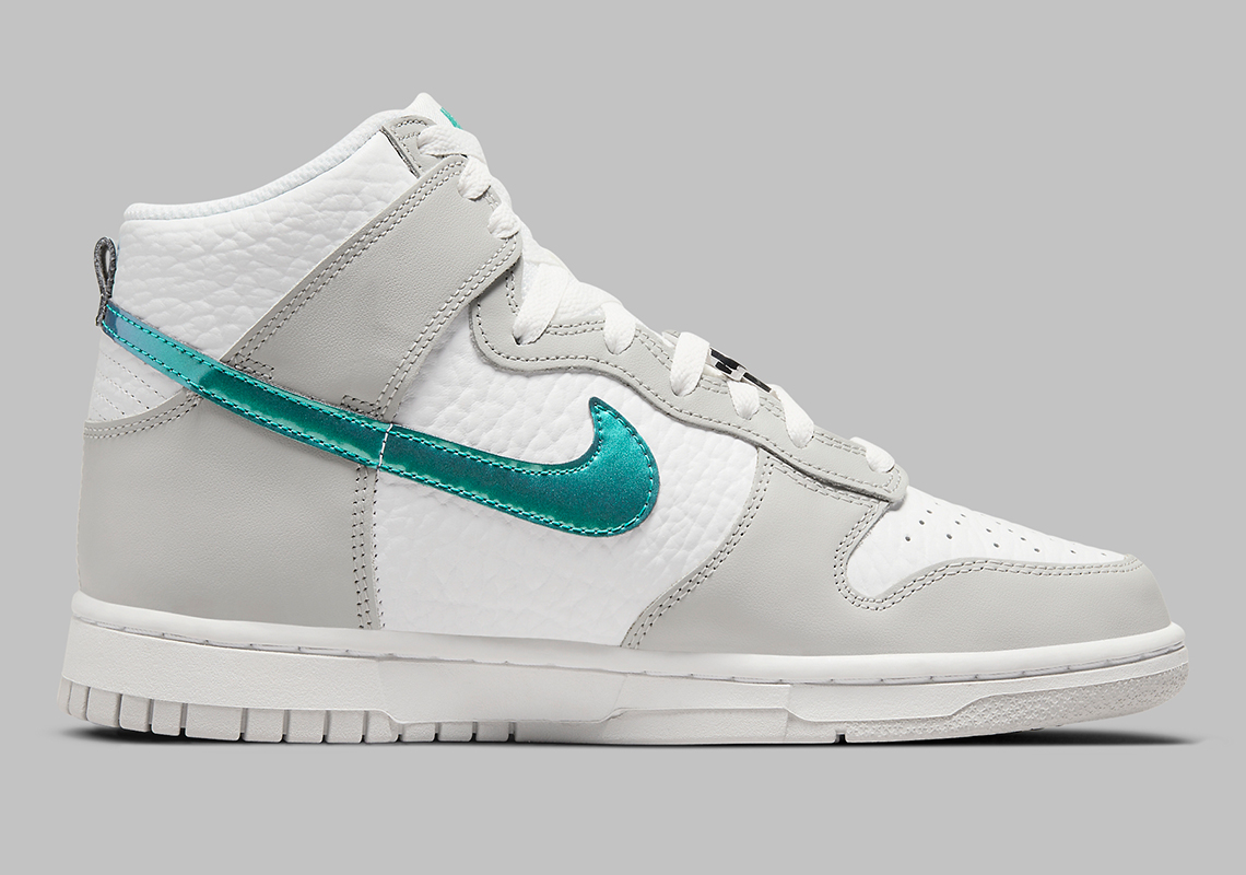 Nike Dunk High White Grey Turquoise Dr7855 100 5