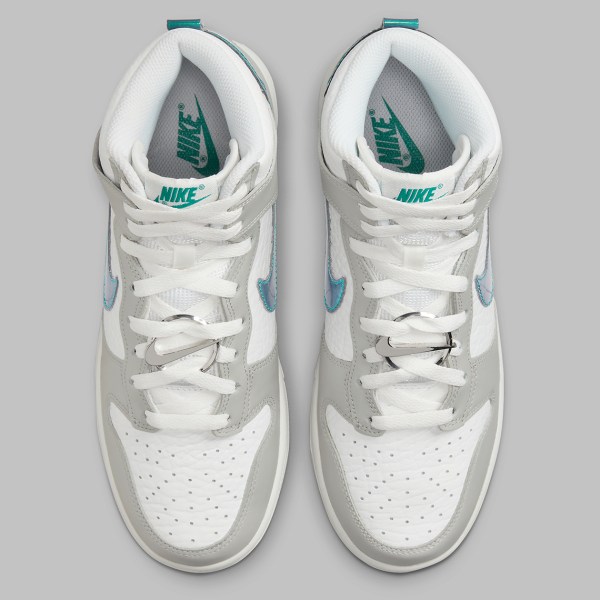 Nike Dunk High White Grey Turquoise DR7855-100 | SneakerNews.com