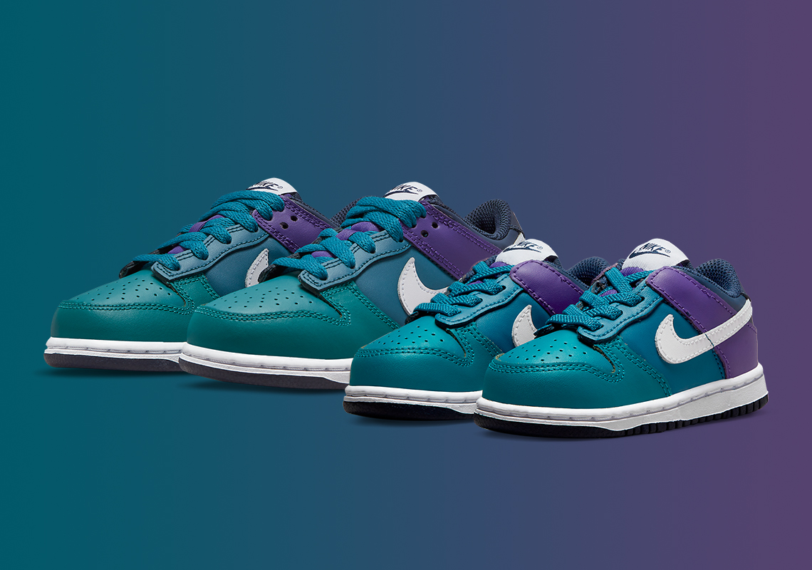 green and purple dunk low