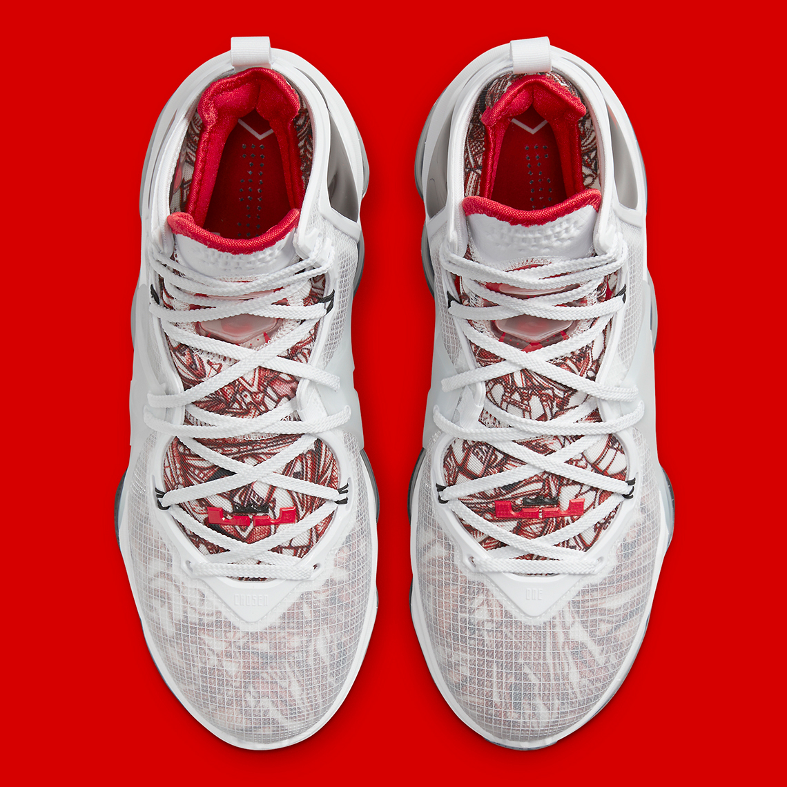 Lebron james shoes 2025 red and white