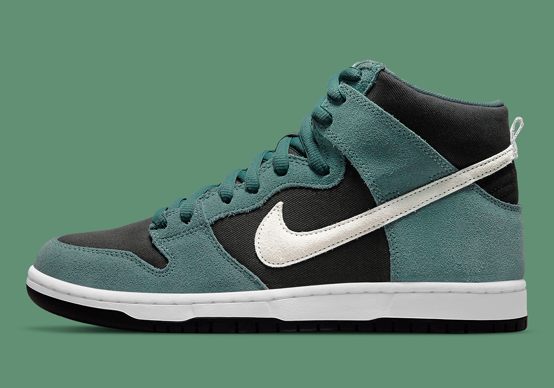 The Nike SB Dunk High Ushers In 2022 With Drab "Green" Suede Overlays