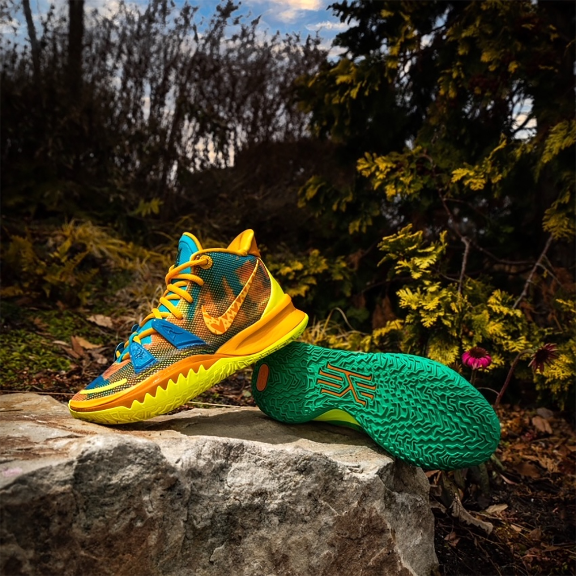 Kyrie 7 Mãe Natureza Pacote Crianças Tênis De Basquete Alta