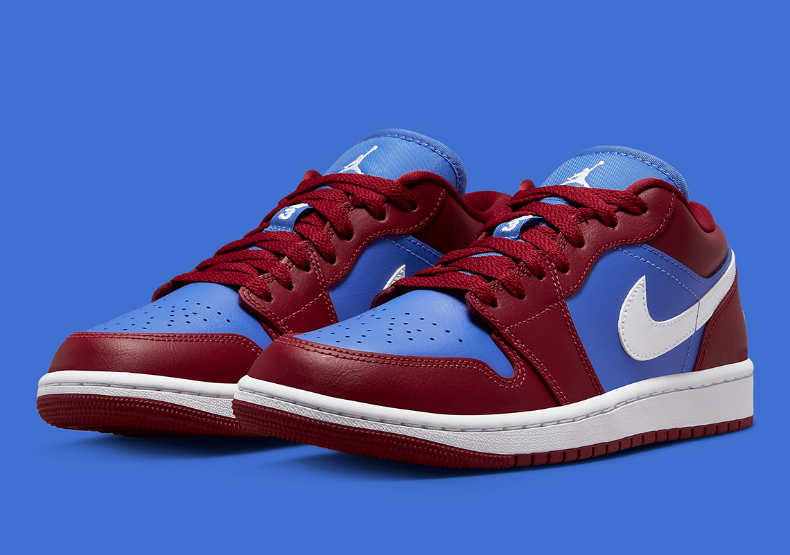 The Air Jordan 1 Low Suits Up In Good Ol' Red,  White, And Blue