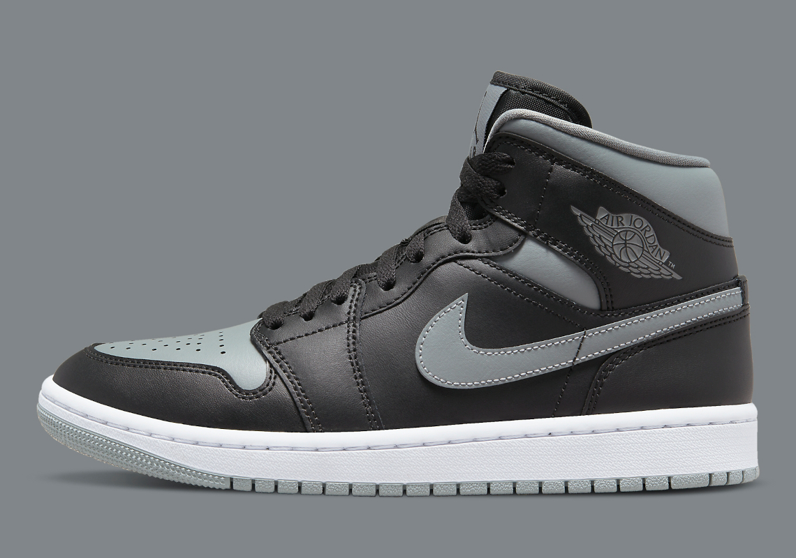 gray and black jordan 1 mid