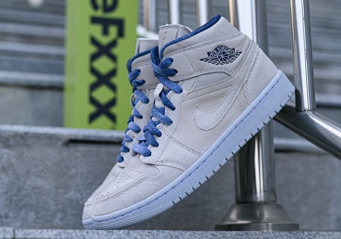 Air Jordan 1 Mid Coconut Milk Blue 3