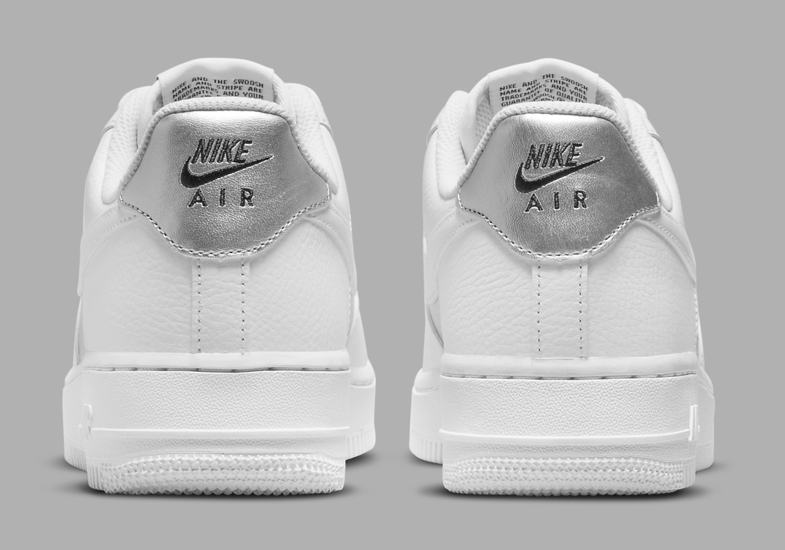 white air force with silver tick