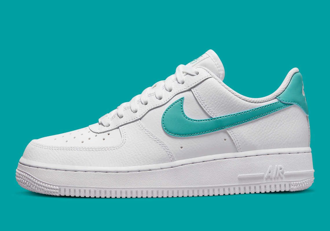 teal and white air force ones