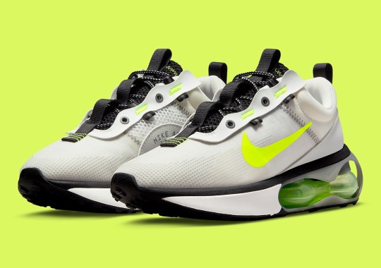 “Volt” Swooshes Brighten Up This White And Black Nike Air Max 2021