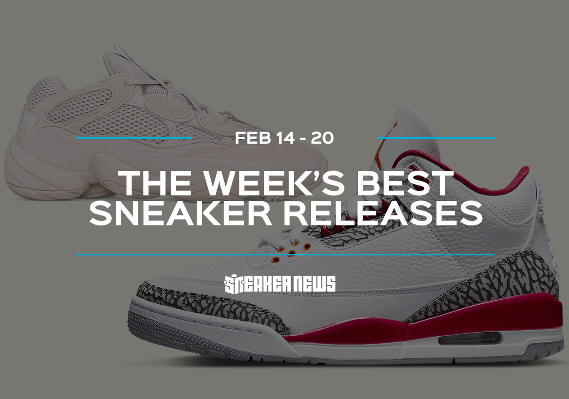 The AJ3 "Cardinal Red" And Yeezy 500 "Blush" Headline This Week's Best Releases