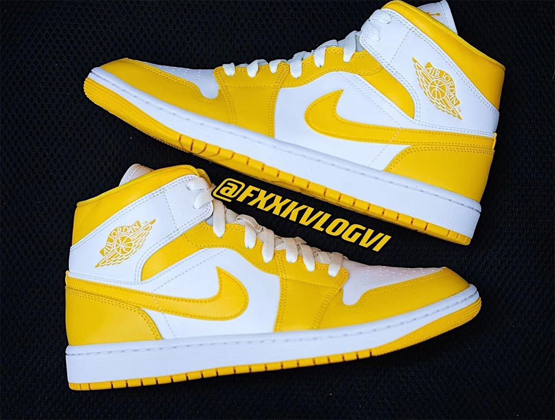 nike air jordan white yellow