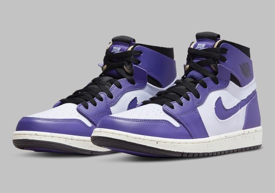 Canvas And Leather Outfit This Purple-Dressed Air Jordan 1 Zoom CMFT Crater