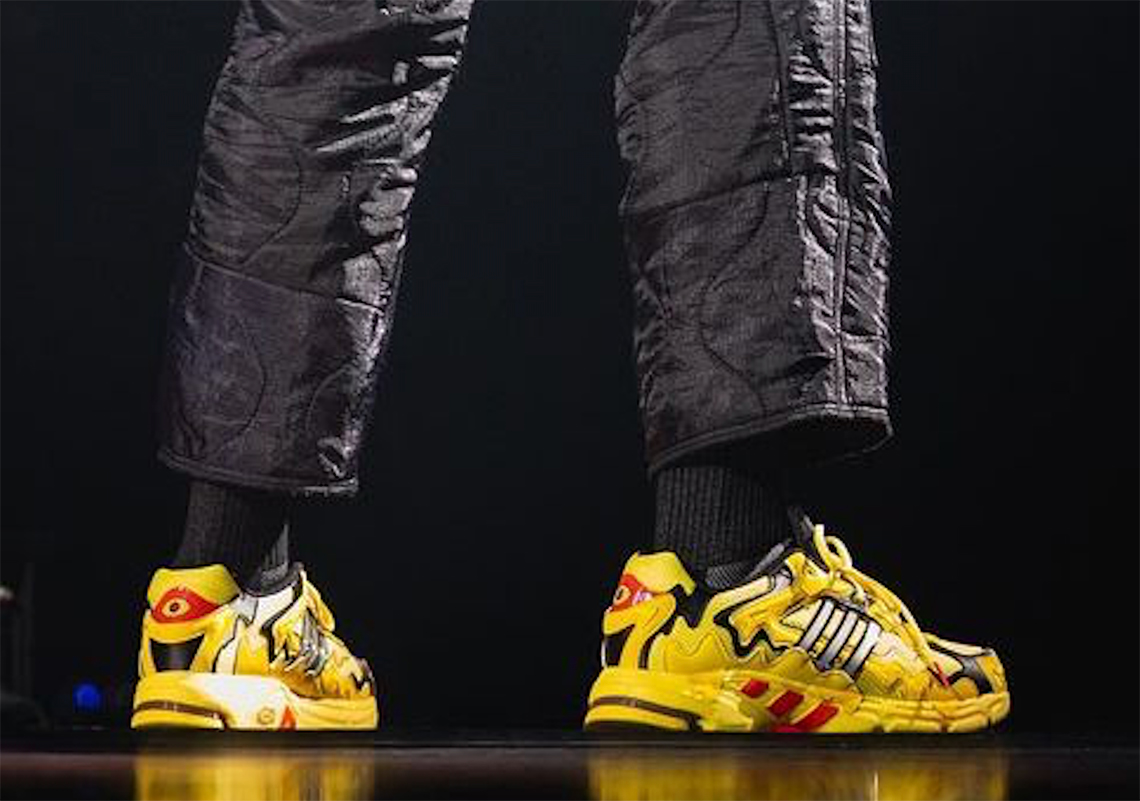 Bad Bunny Debuts An More Pharrell Williams x adidas In “Yellow” During The Los Angeles Stop Of His Current Tour