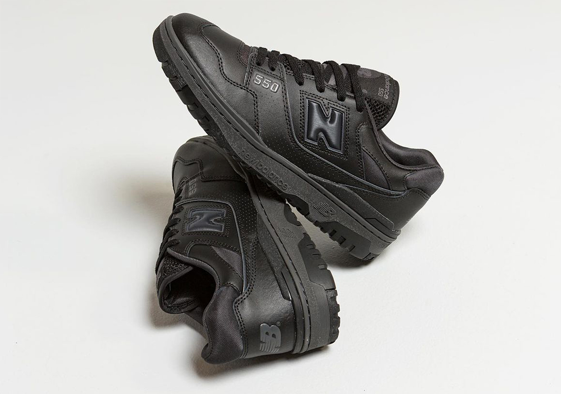 The New Balance 550 Appears In A Completely Blacked-Out Colorway