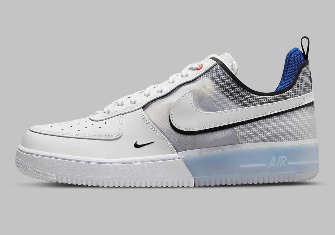 Air force 1 react white blue