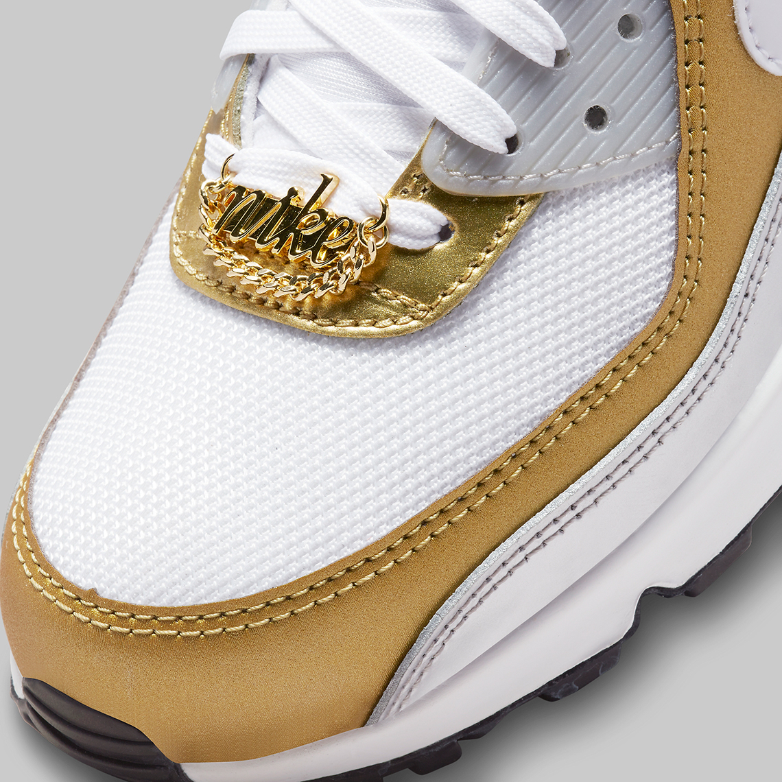 Nike Air Max 90 Womens Gold Silver DJ6208-100 | SneakerNews.com