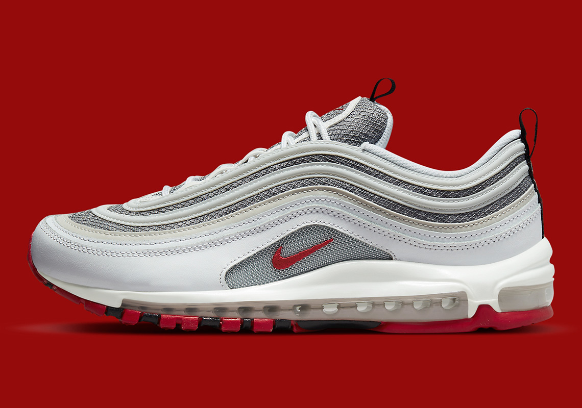 red white and silver air max 97