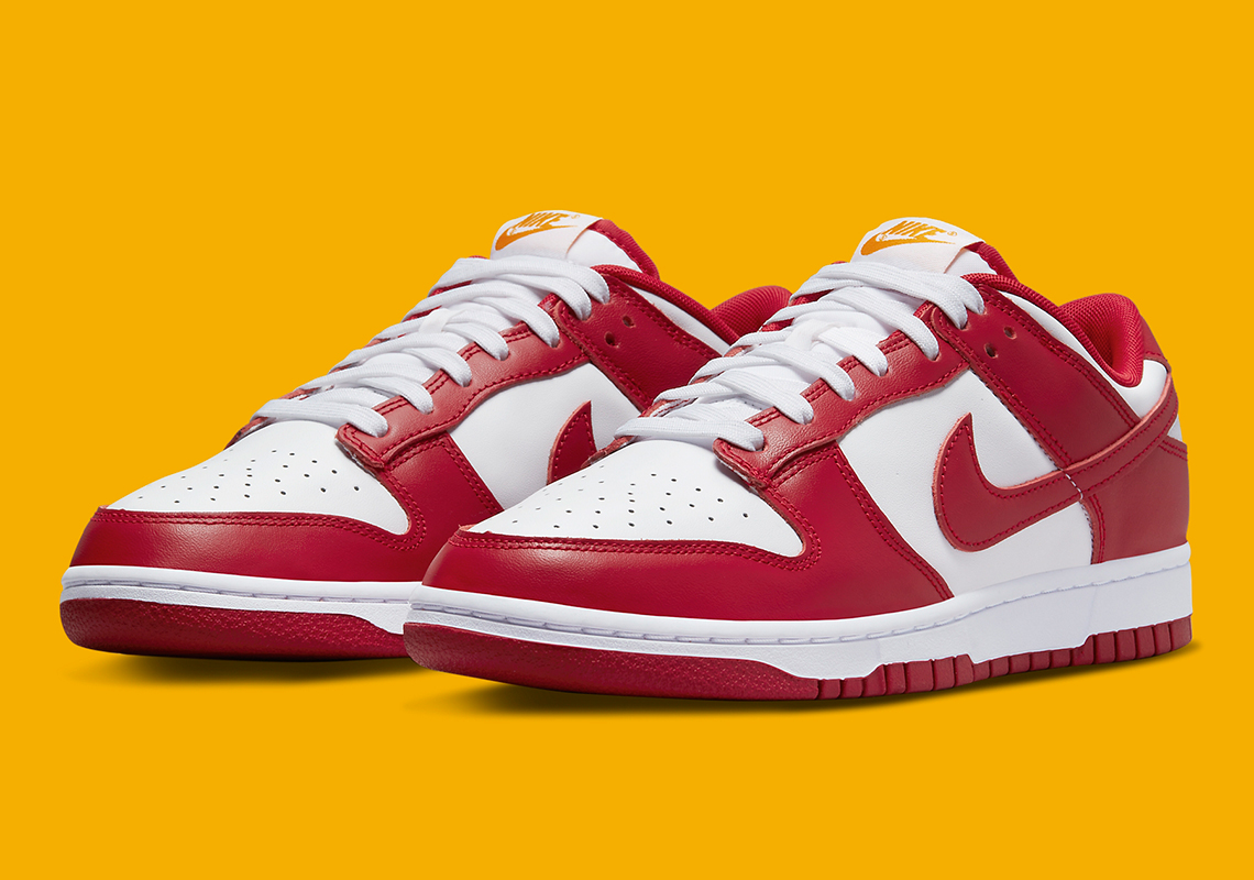 nike dunk low red white