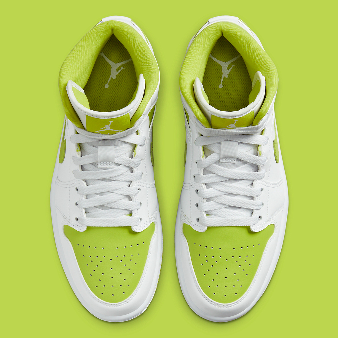 White and clearance lime green jordans