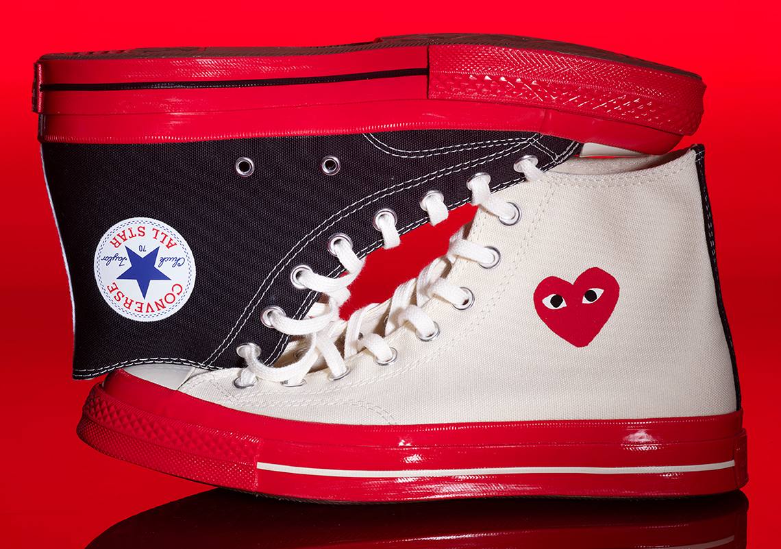 CdG Play Converse Chuck 70 Red Midsole Release Date 