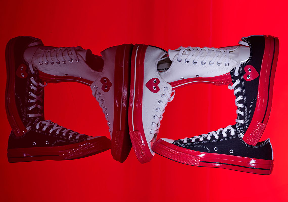 Cdg Play Converse Chuck 70 Red Midsole 3