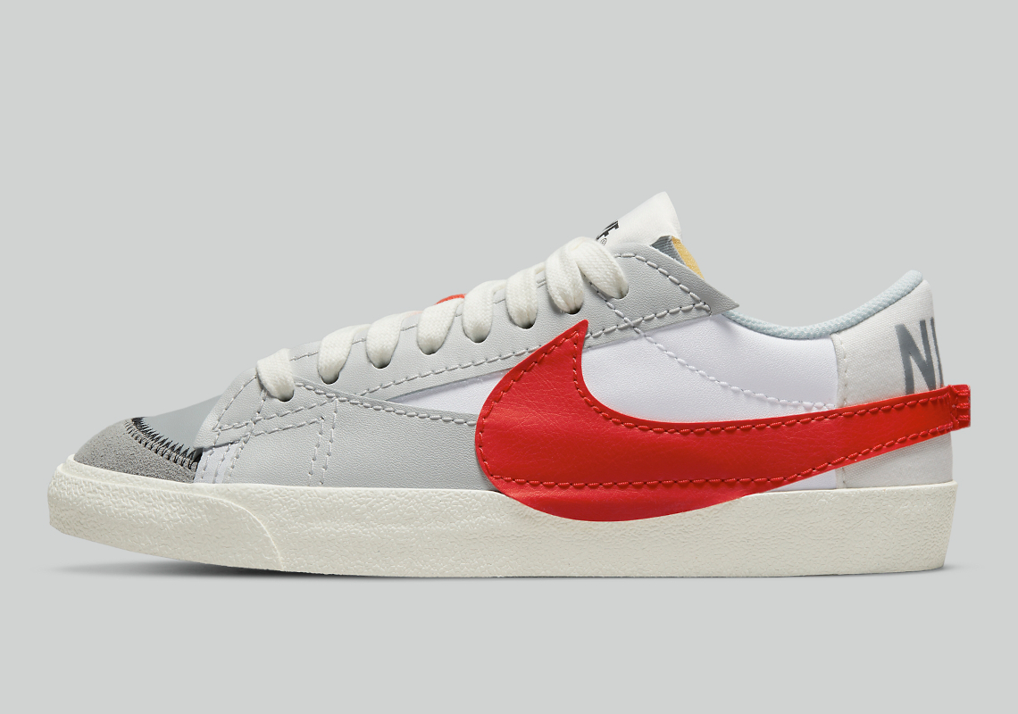 nike blazer grey and red