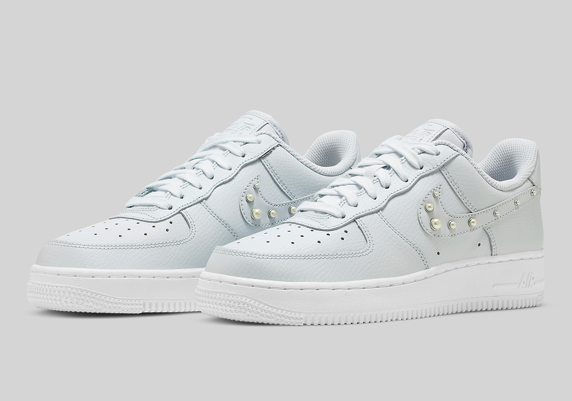 Pearl-Studded Air Force 1s Appear In Light Grey