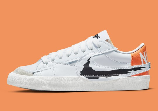 Barb Wire Swooshes Appear Atop The Nike Blazer Low Jumbo