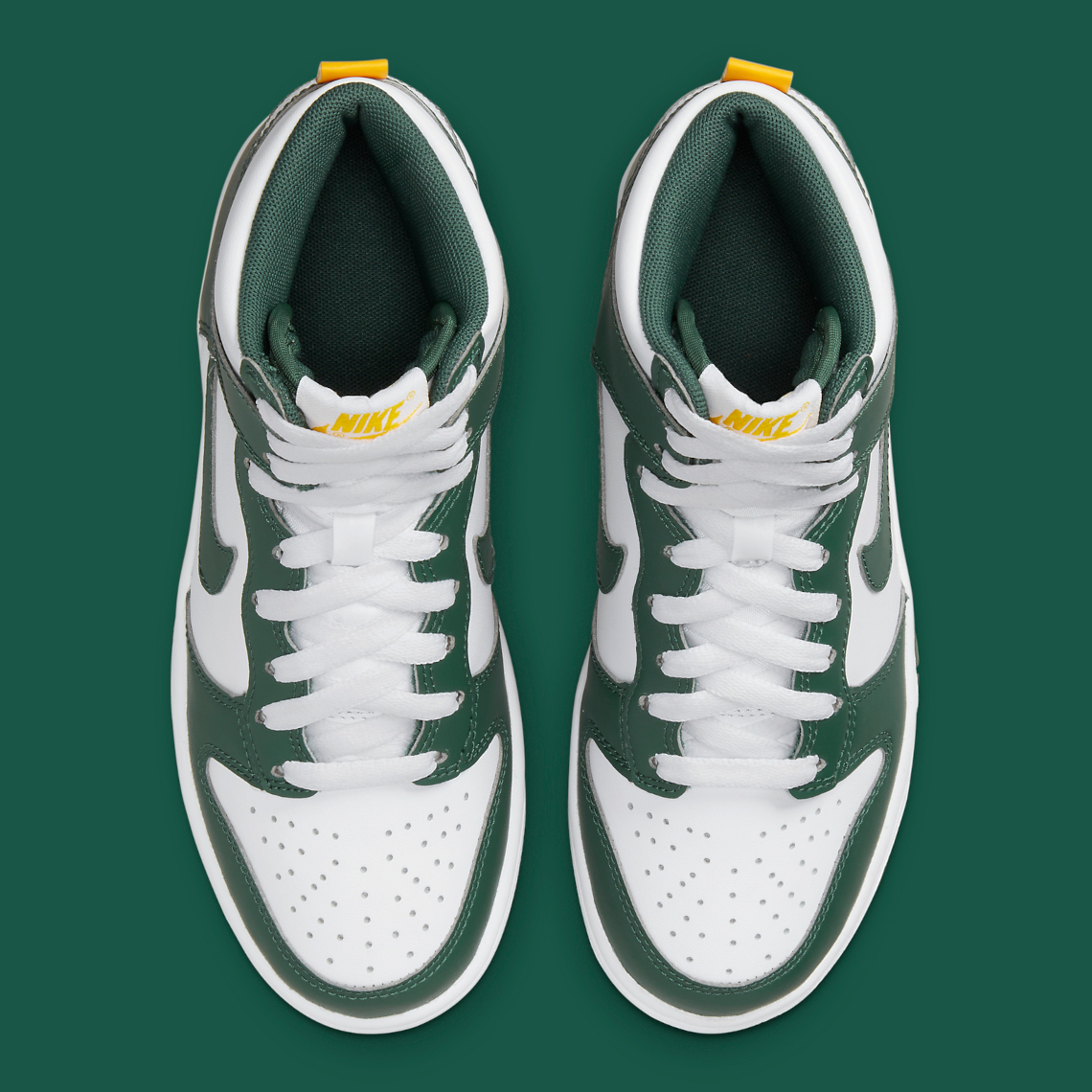 Nike Dunk High Noble Green / White / University Gold - DV7072-300