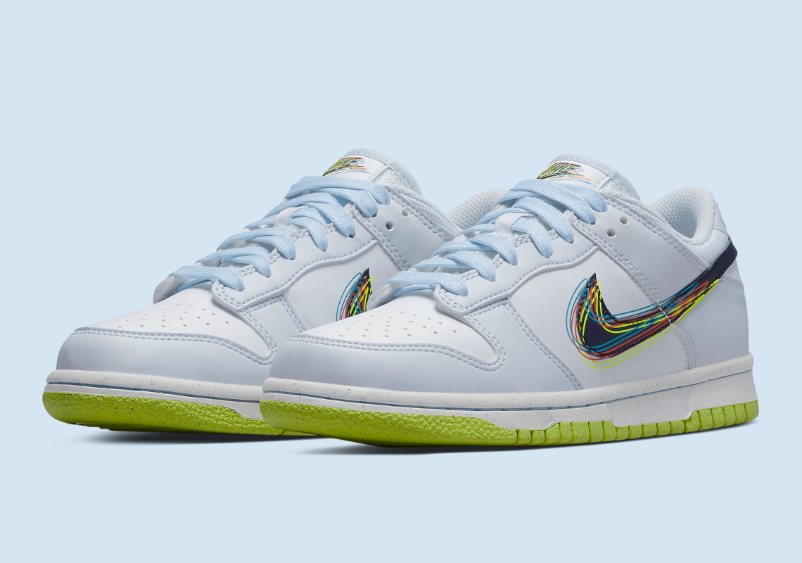 More Kid's Nike downshifter Dunk Low Pairs Appear With Experimental Swooshes