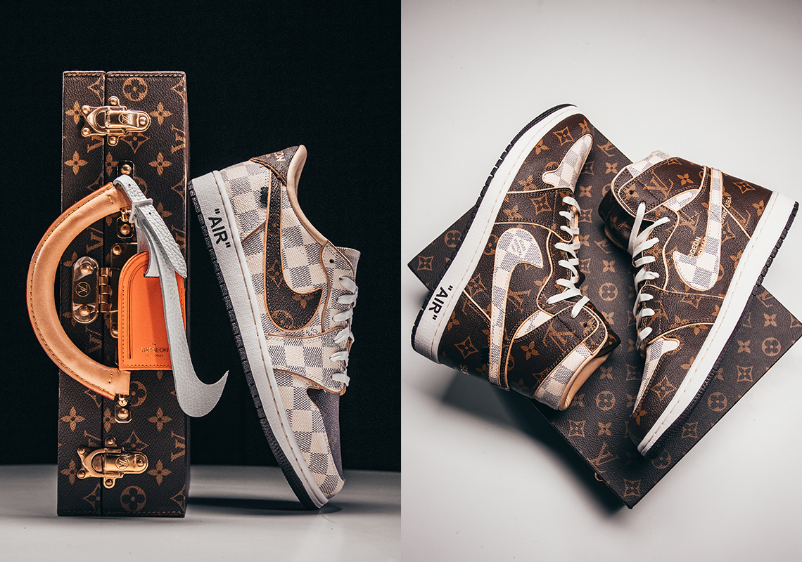 Off-Louis LV Design on Nike Air Jordan 1 High