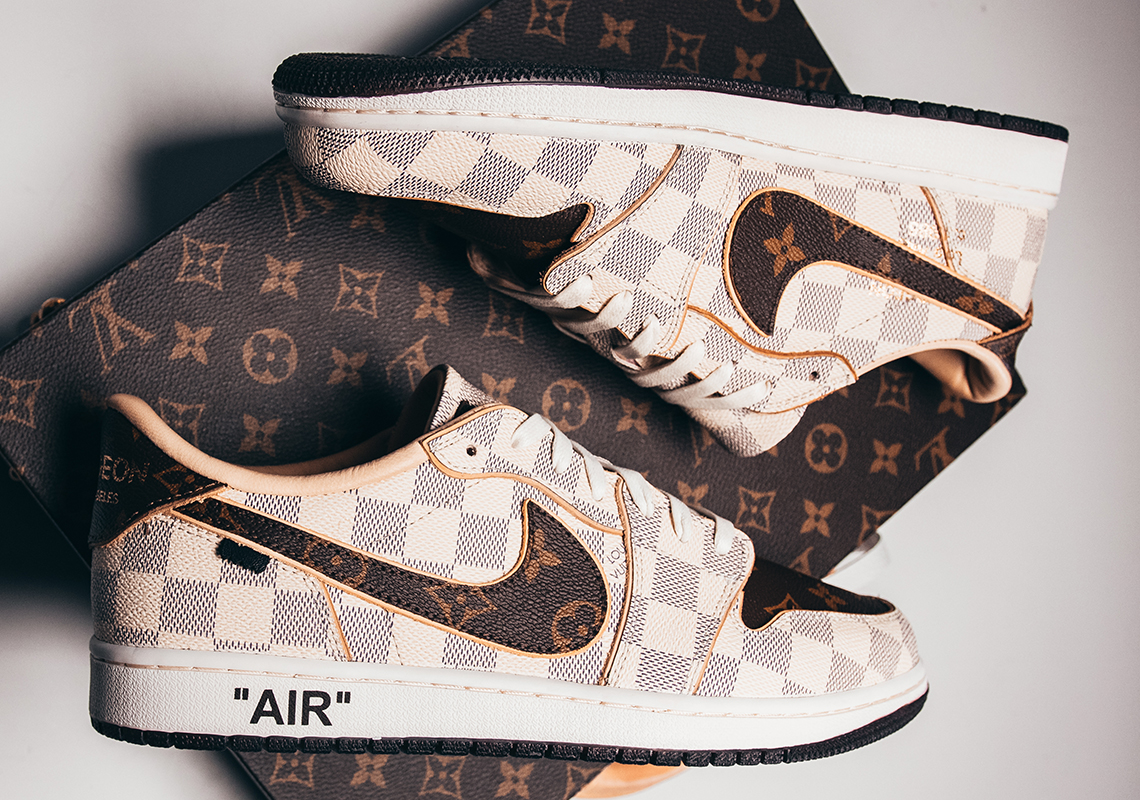 Giày NIKE AIR FORCE 1 LOW X LOUIS VUITTON BROWN Like Auth