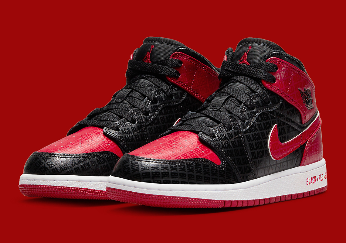 Official Images Of The Air Jordan 1 Mid "Black + Red"