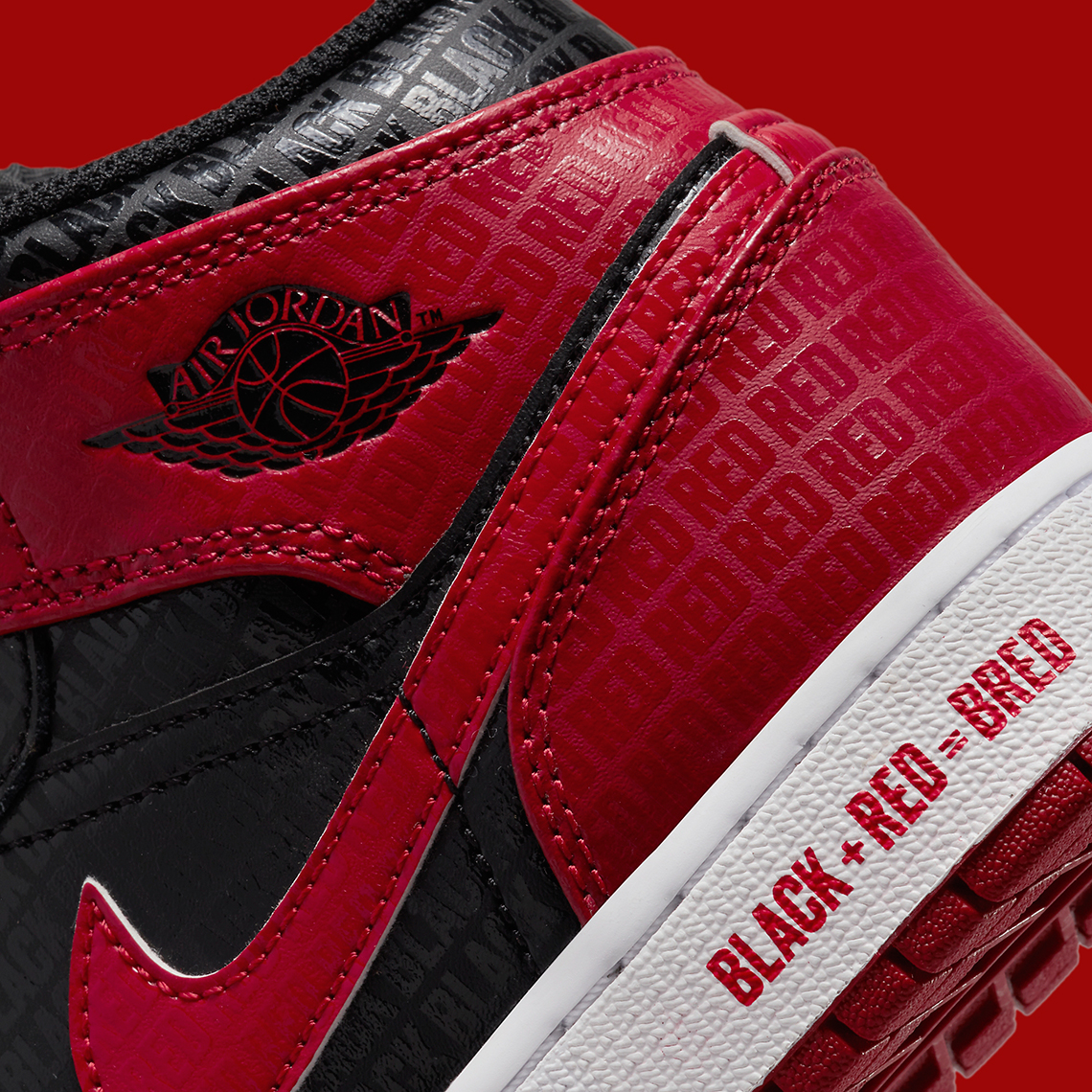 Air Jordan 1 Mid GS Black + Red Bred DM9650-001