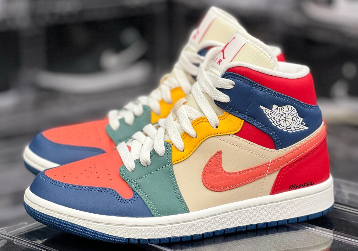 The Air Jordan 1 Mid Appears In A Multi-Colored Array