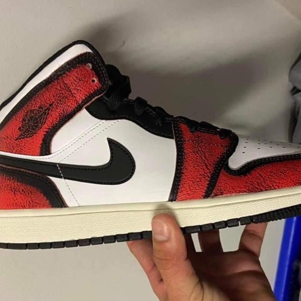 black and white red jordan 1