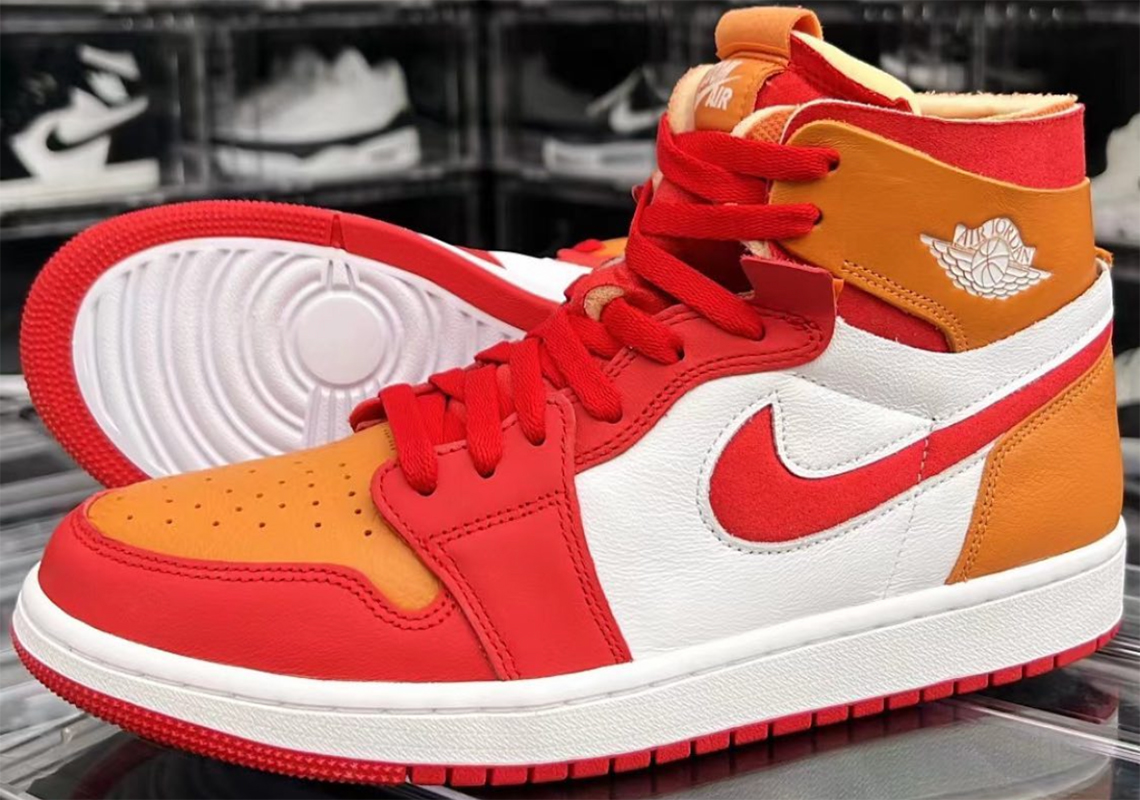 Orange and white shop air jordan 1