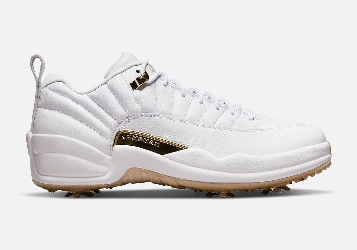 air jordan 12 low golf white metallic gold malachite 2